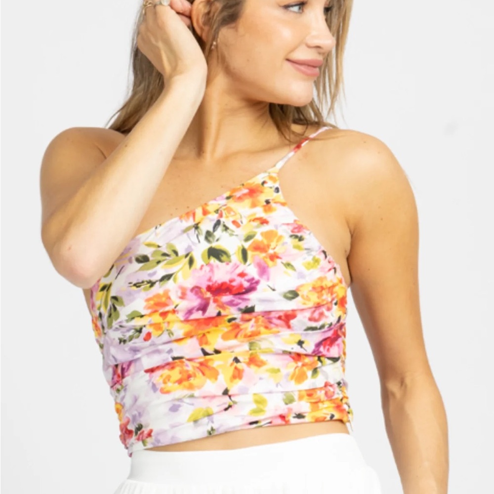 One Shoulder Floral Top